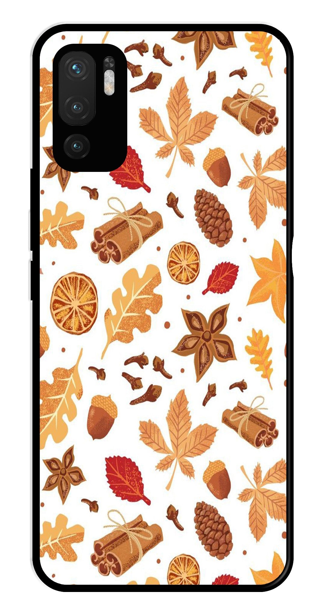 Autumn Leaf Metal Mobile Case for Redmi Note 10 5G   (Design No -19)