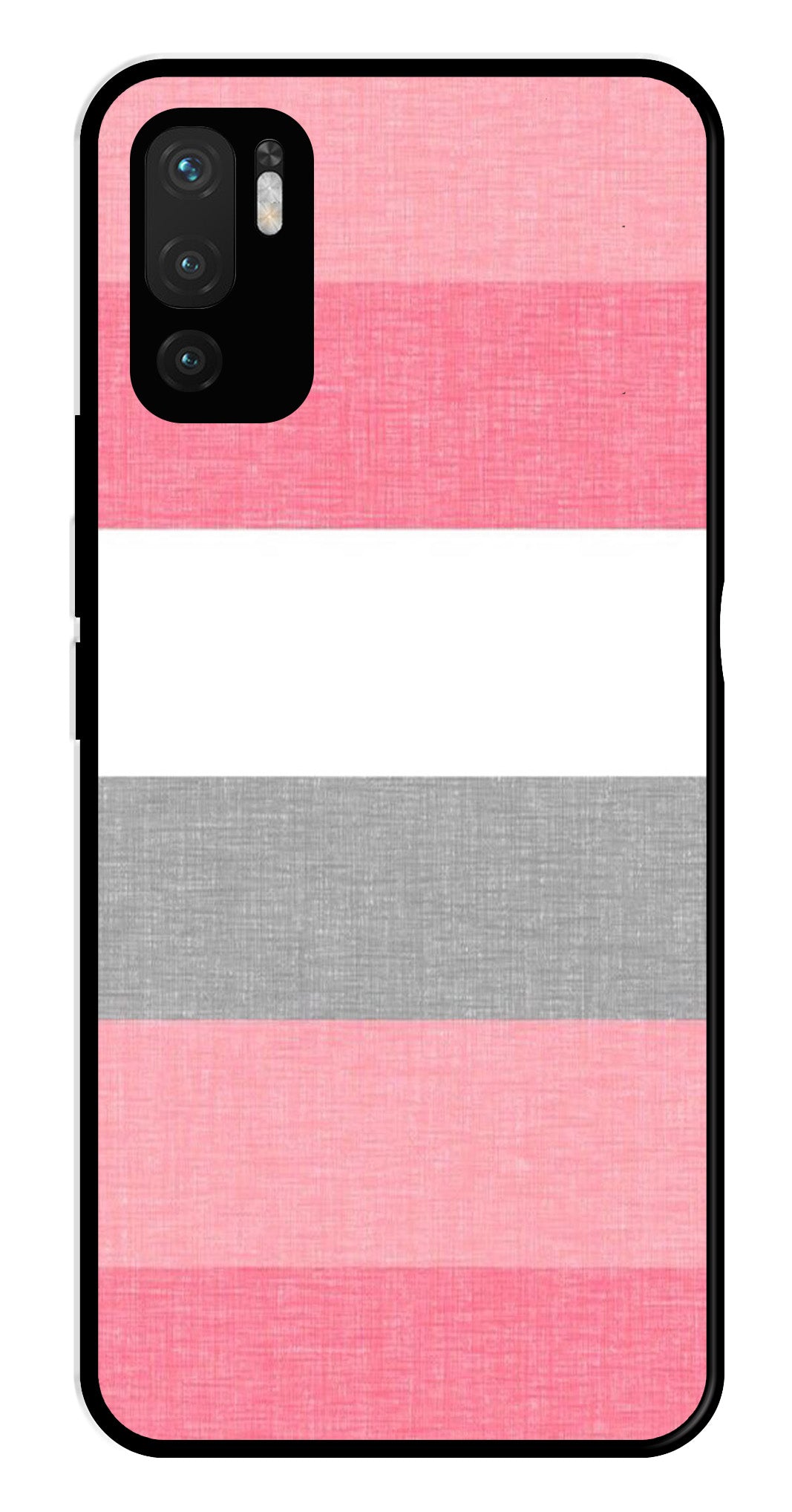 Pink Pattern Metal Mobile Case for Redmi Note 10 5G   (Design No -23)