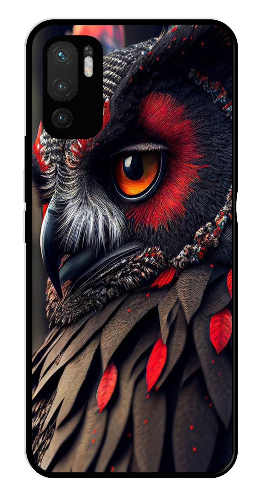 Owl Design Metal Mobile Case for Redmi Note 10 5G   (Design No -26)