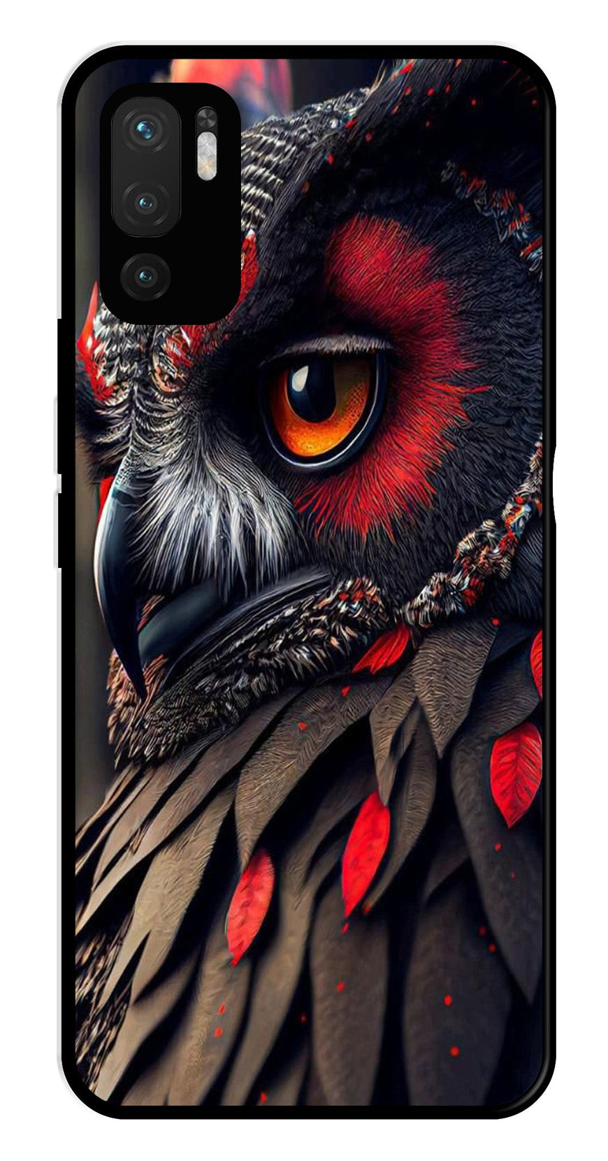 Owl Design Metal Mobile Case for Redmi Note 10 5G   (Design No -26)