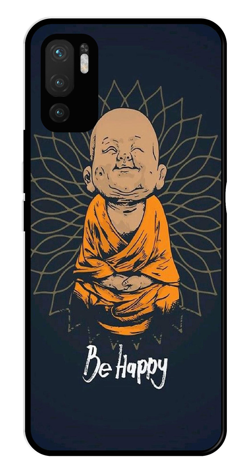 Be Happy Metal Mobile Case for Redmi Note 10 5G   (Design No -27)