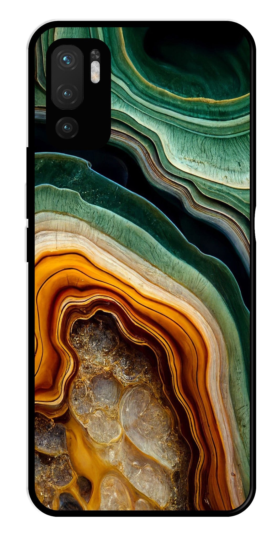 Marble Design Metal Mobile Case for Redmi Note 10 5G   (Design No -28)