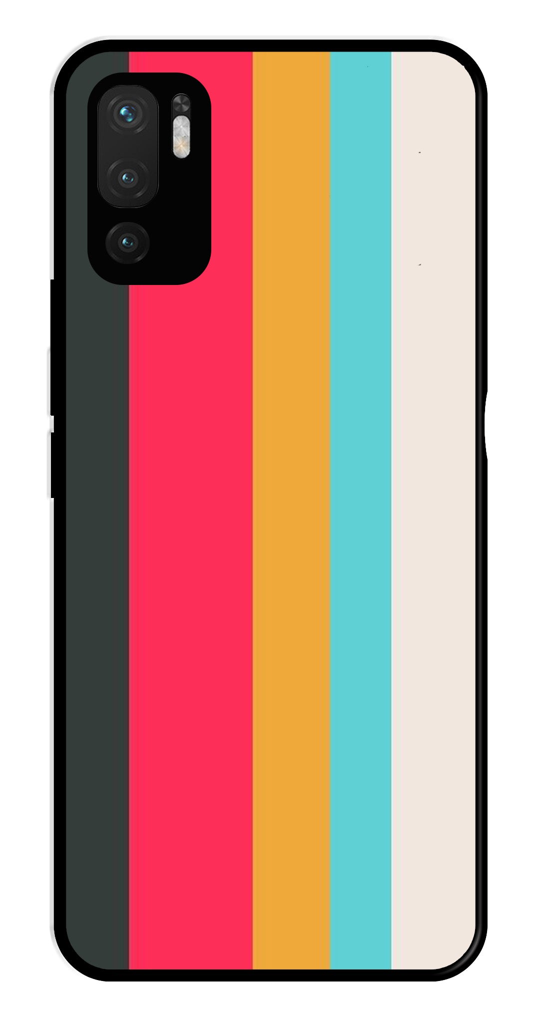 Muted Rainbow Metal Mobile Case for Redmi Note 10 5G   (Design No -31)