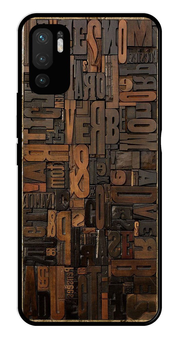 Alphabets Metal Mobile Case for Redmi Note 10 5G   (Design No -32)