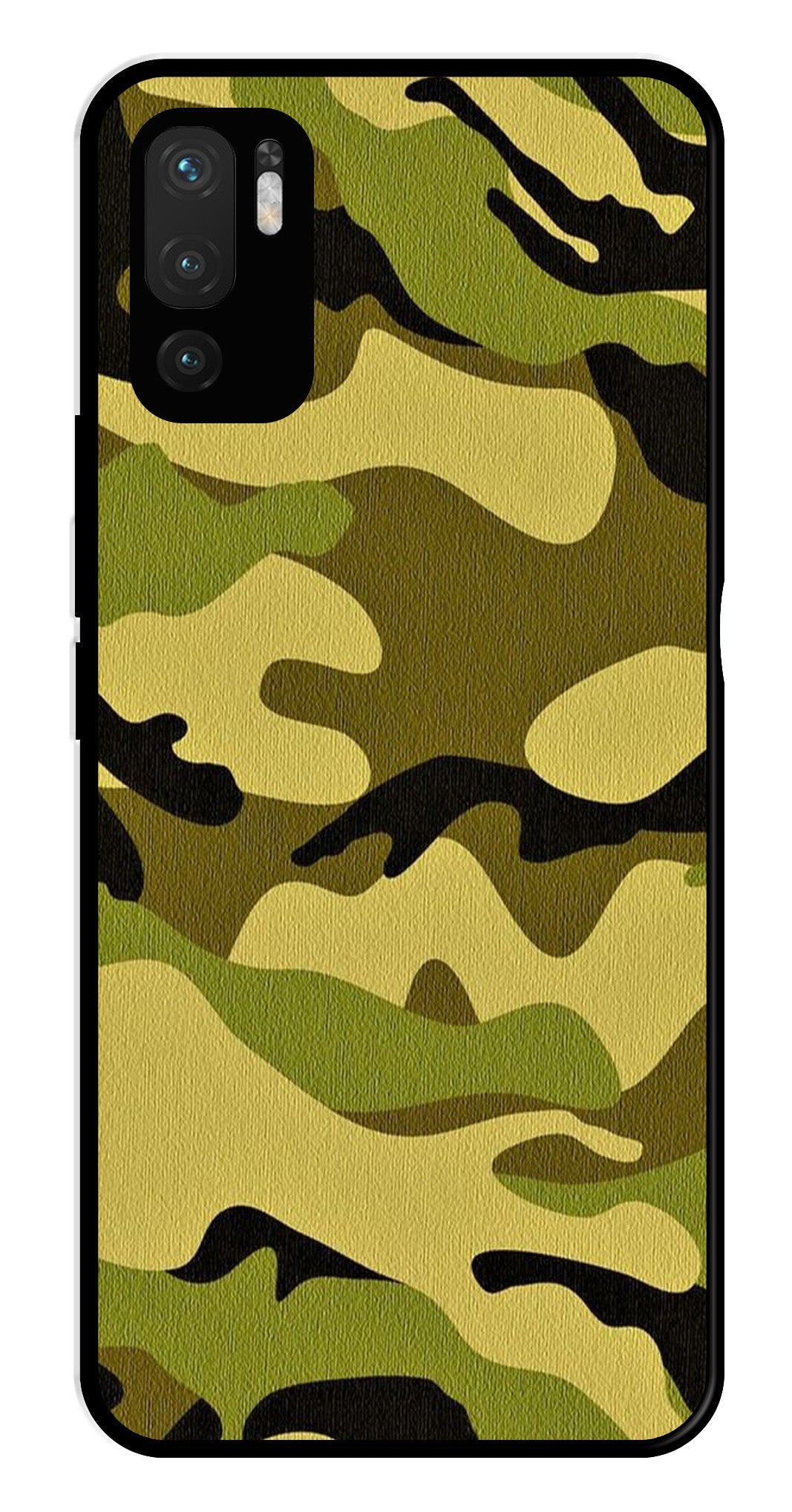 Army Pattern Metal Mobile Case for Redmi Note 10 5G   (Design No -35)