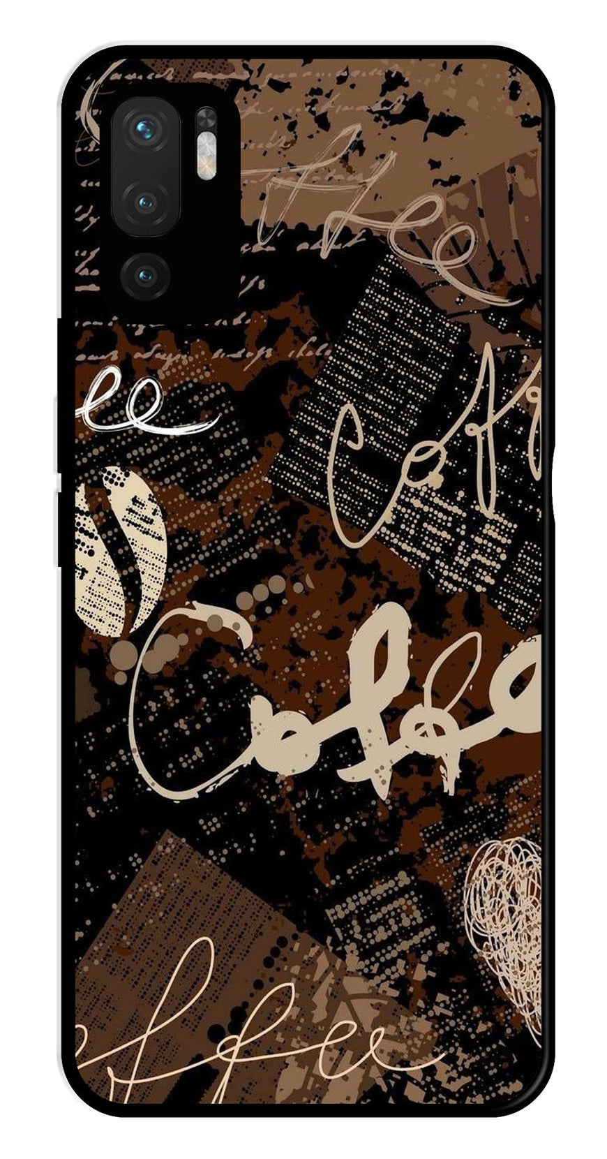 Coffee Pattern Metal Mobile Case for Redmi Note 10 5G   (Design No -37)