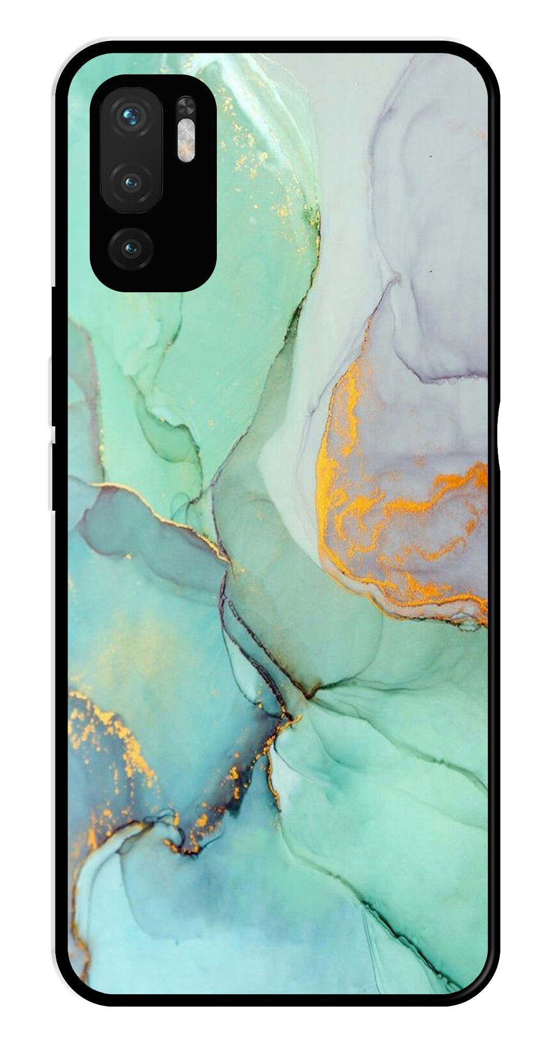 Marble Design Metal Mobile Case for Redmi Note 10 5G   (Design No -46)