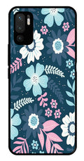 Flower Leaves Design Metal Mobile Case for Poco M3 Pro   (Design No -50)