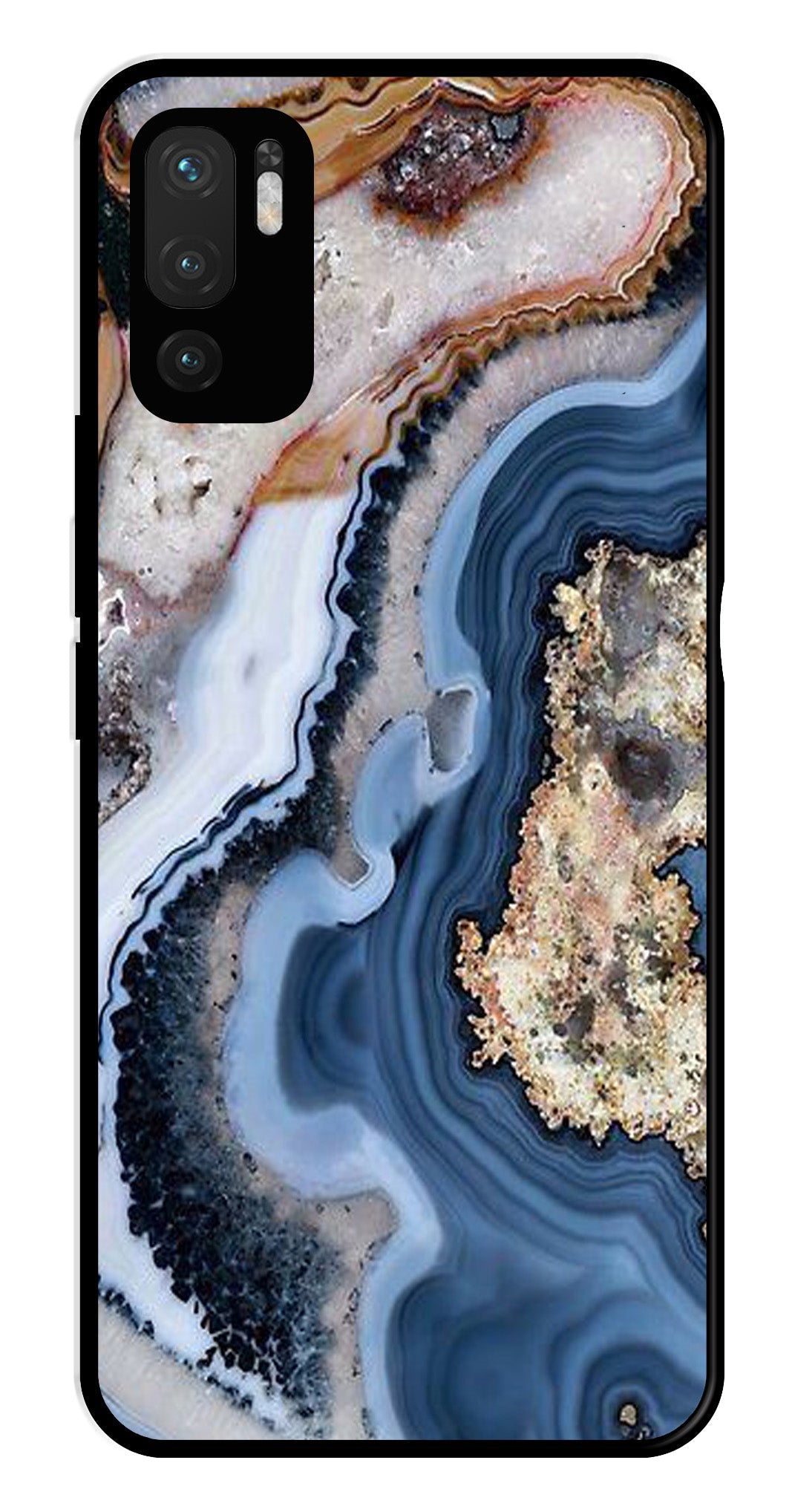 Marble Design Metal Mobile Case for Redmi Note 10 5G   (Design No -53)