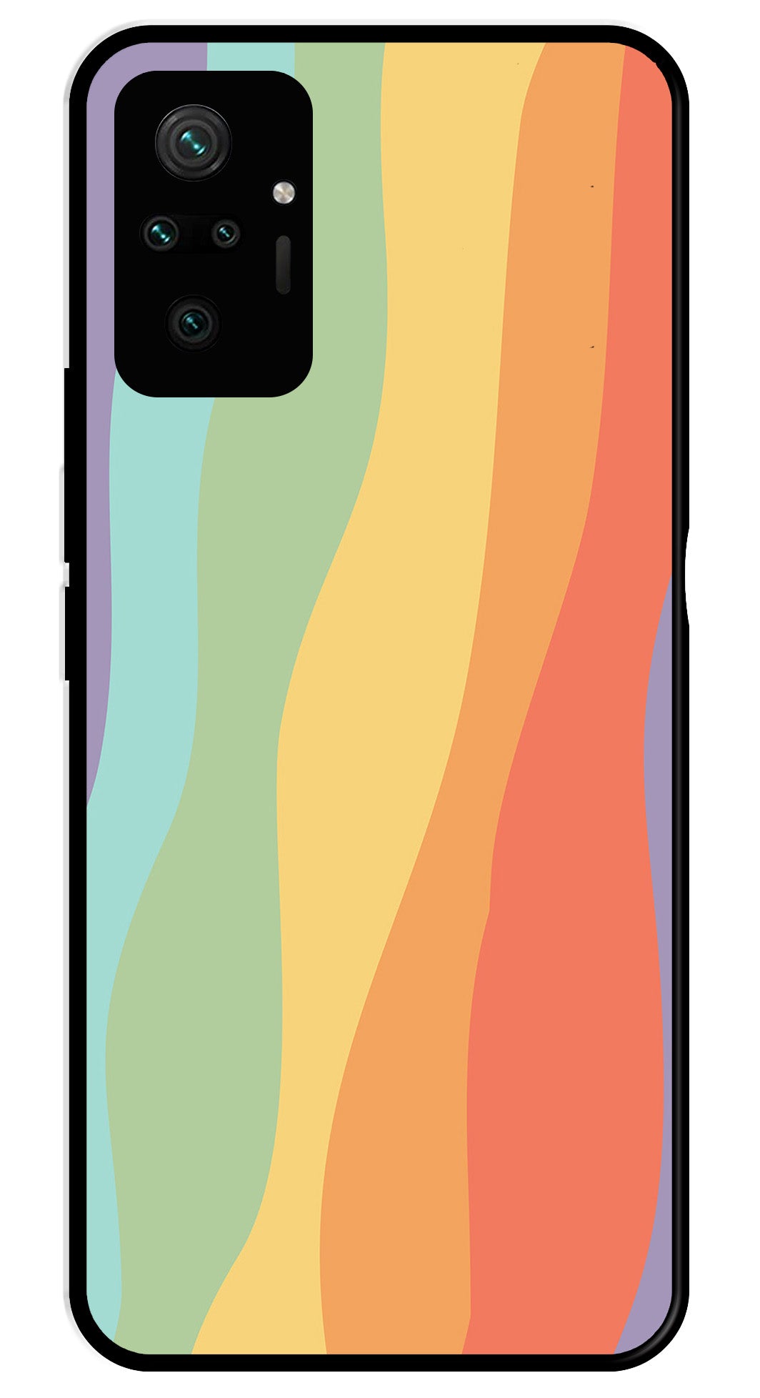 Muted Rainbow Metal Mobile Case for Redmi Note 10 Pro   (Design No -02)