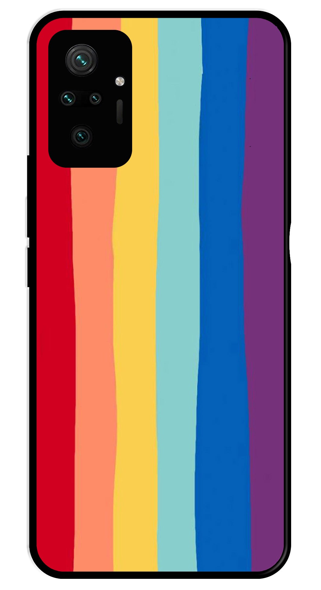 Rainbow MultiColor Metal Mobile Case for Redmi Note 10 Pro   (Design No -03)
