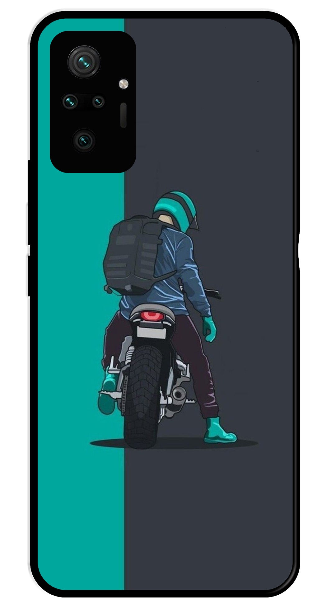 Bike Lover Metal Mobile Case for Redmi Note 10 Pro   (Design No -05)
