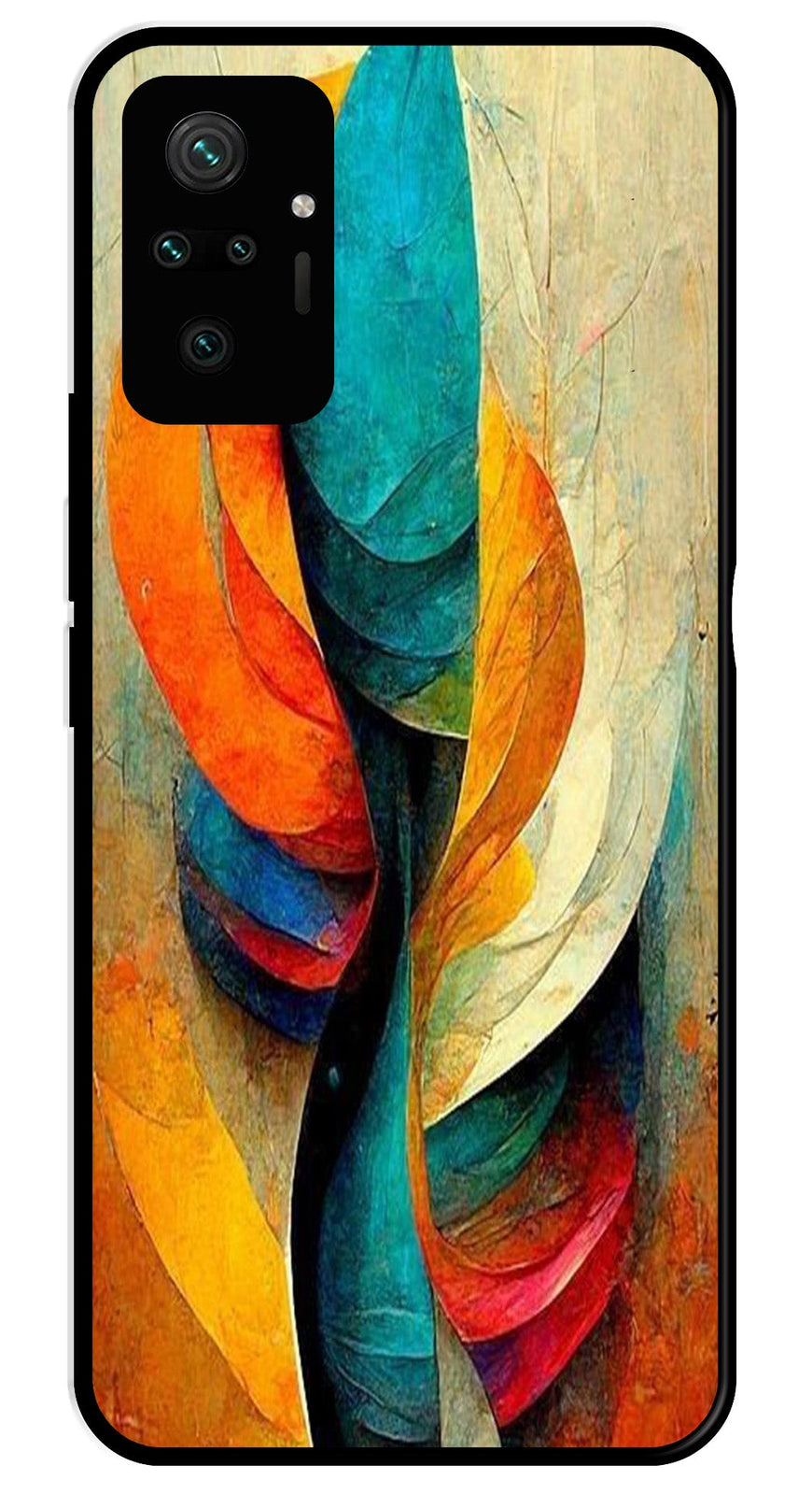 Modern Art Metal Mobile Case for Redmi Note 10 Pro   (Design No -11)