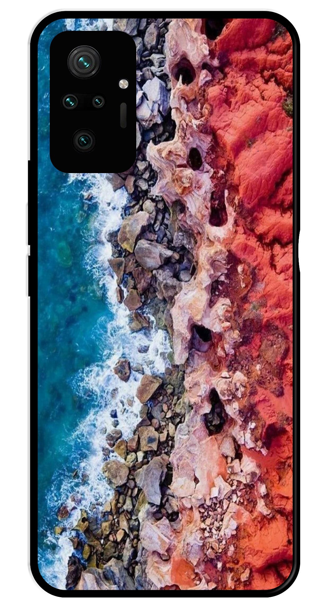 Sea Shore Metal Mobile Case for Redmi Note 10 Pro   (Design No -18)