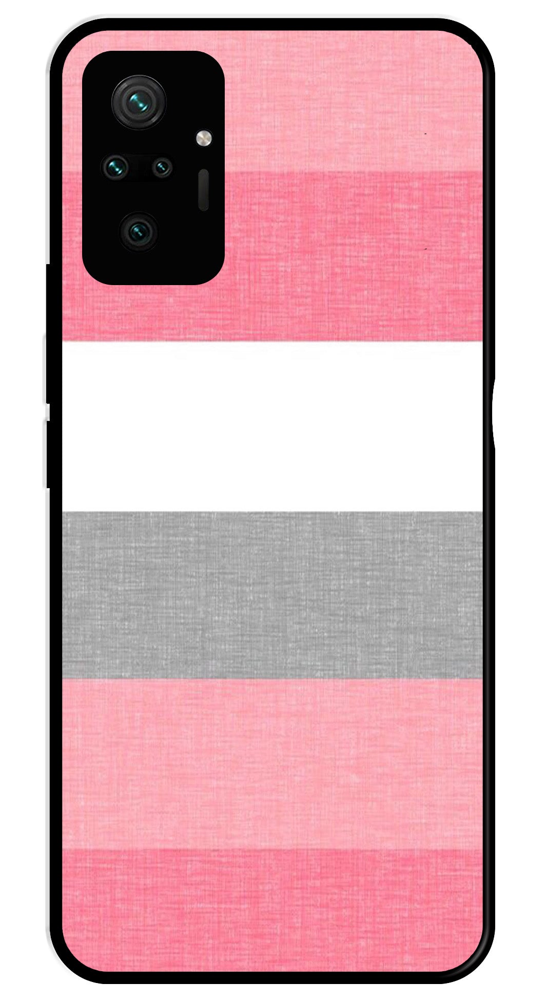 Pink Pattern Metal Mobile Case for Redmi Note 10 Pro   (Design No -23)