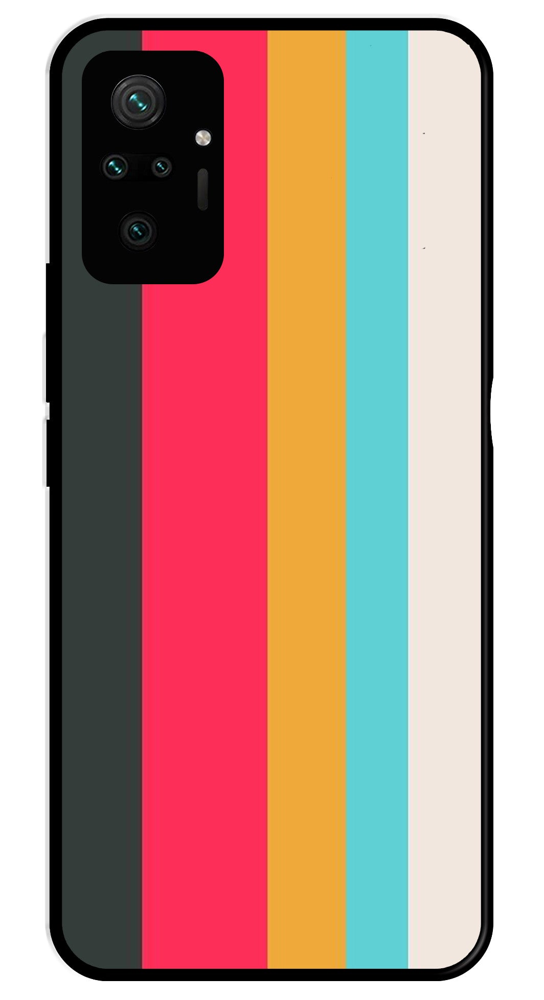 Muted Rainbow Metal Mobile Case for Redmi Note 10 Pro   (Design No -31)