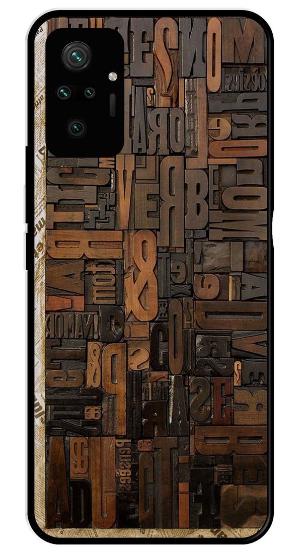 Alphabets Metal Mobile Case for Redmi Note 10 Pro   (Design No -32)