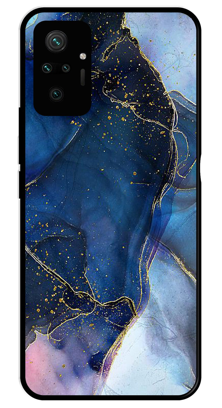 Blue Marble Metal Mobile Case for Redmi Note 10 Pro   (Design No -34)