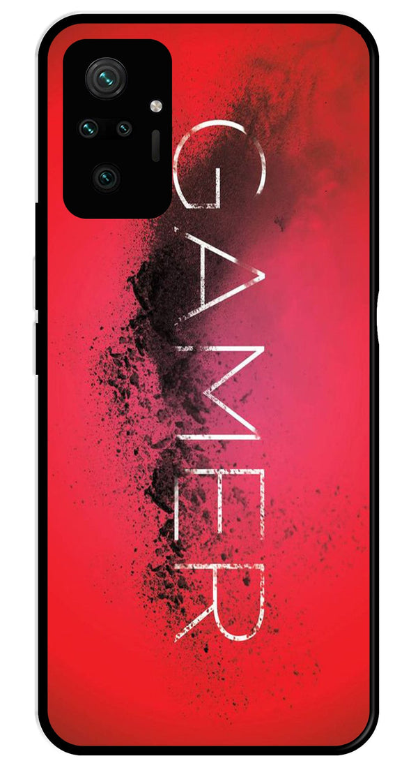 Gamer Pattern Metal Mobile Case for Redmi Note 10 Pro   (Design No -41)