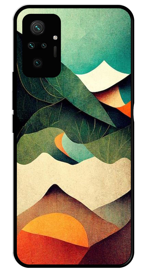 MultiColor Pattern Metal Mobile Case for Redmi Note 10 Pro   (Design No -43)