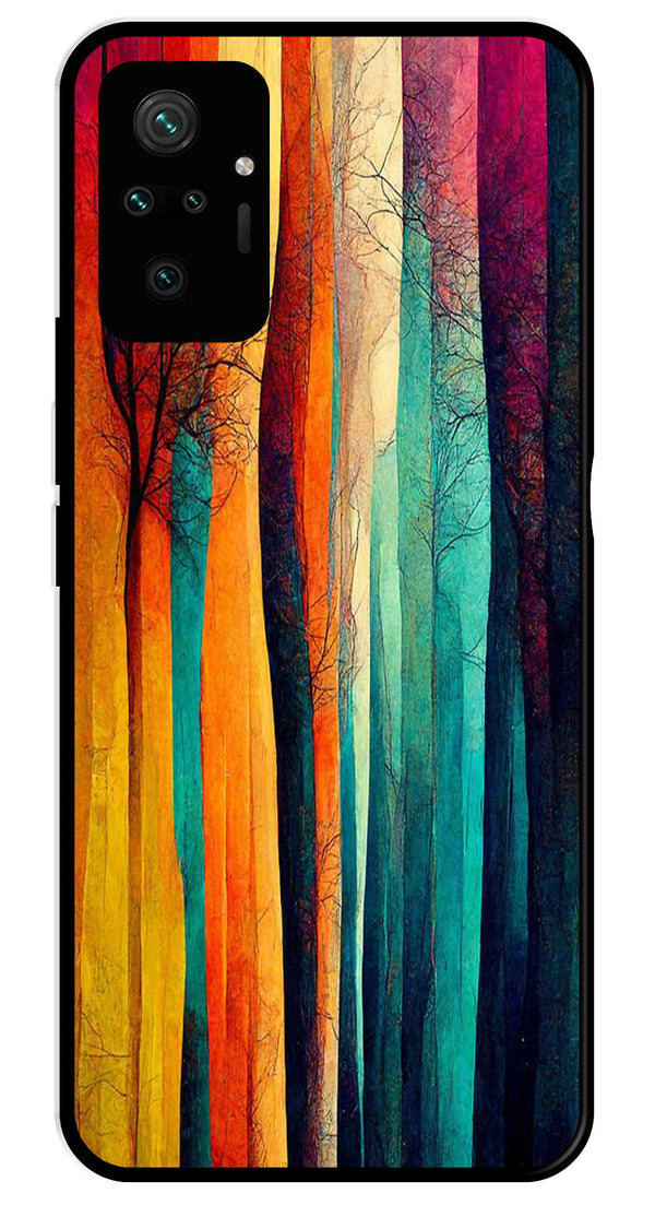 Modern Art Colorful Metal Mobile Case for Redmi Note 10 Pro   (Design No -47)