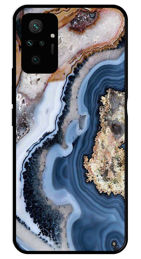Marble Design Metal Mobile Case for Redmi Note 10 Pro   (Design No -53)