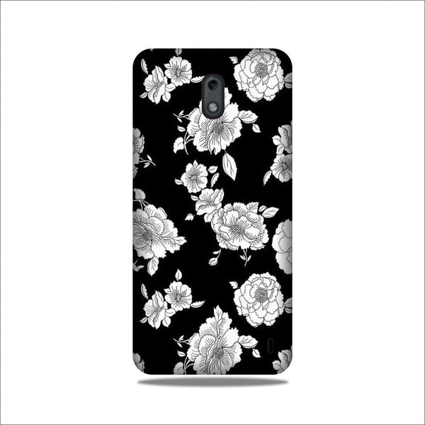 White flowers Black Background Case for Nokia 2.2