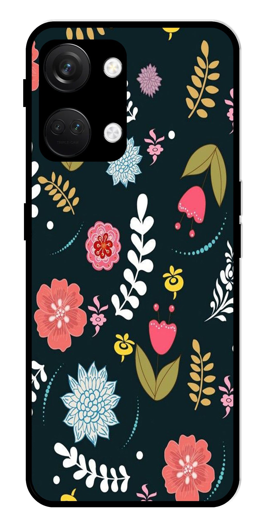Floral Pattern2 Metal Mobile Case for OnePlus Nord 3 5G