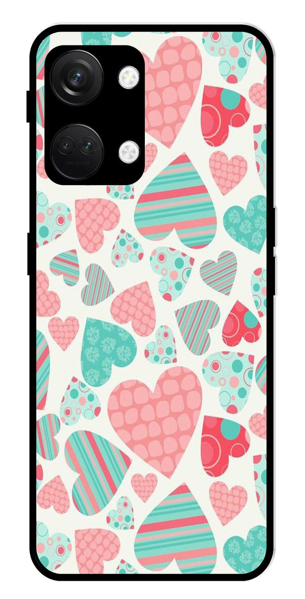 Hearts Pattern Metal Mobile Case for OnePlus Nord 3 5G