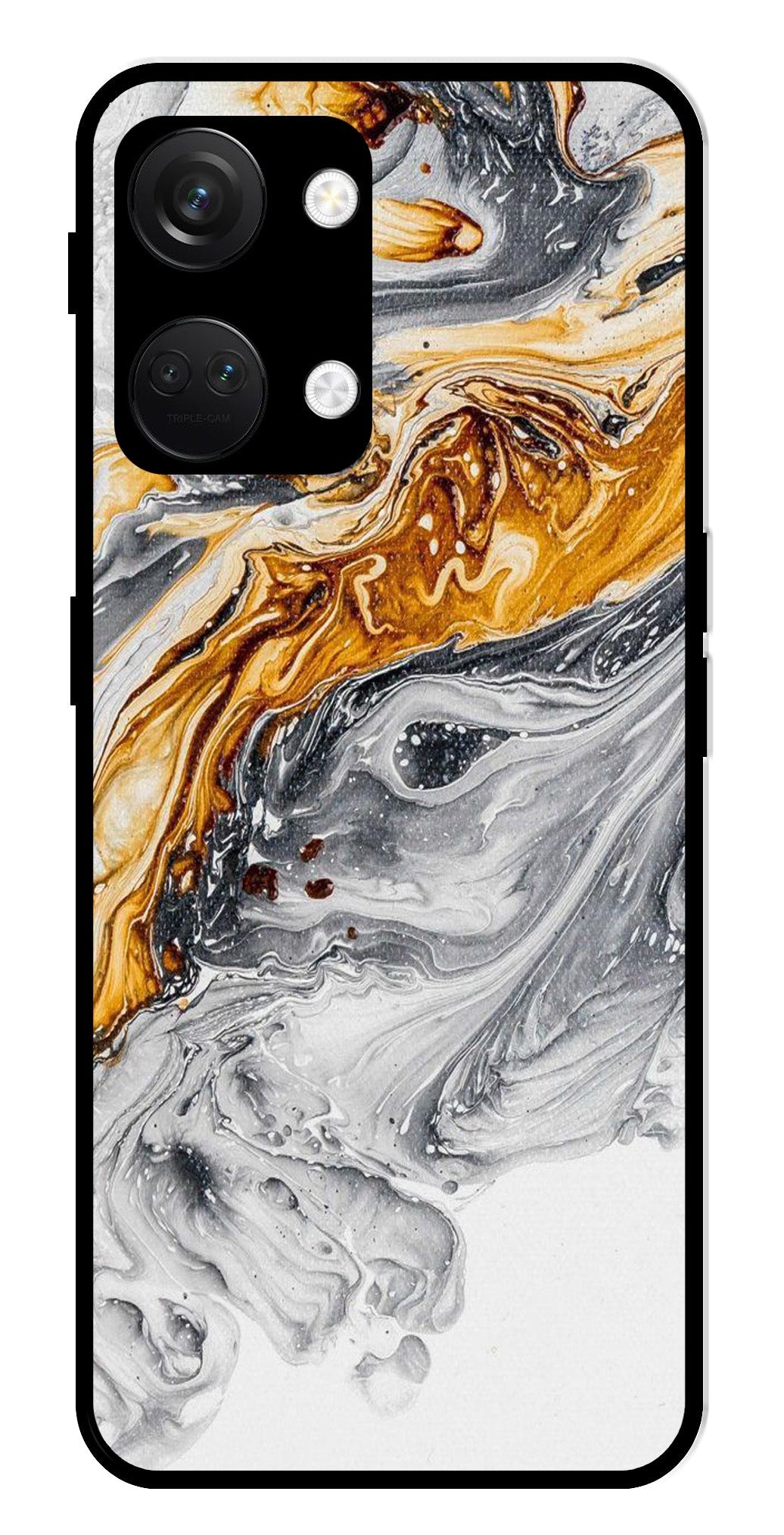 Marble Pattern Metal Mobile Case for OnePlus Nord 3 5G