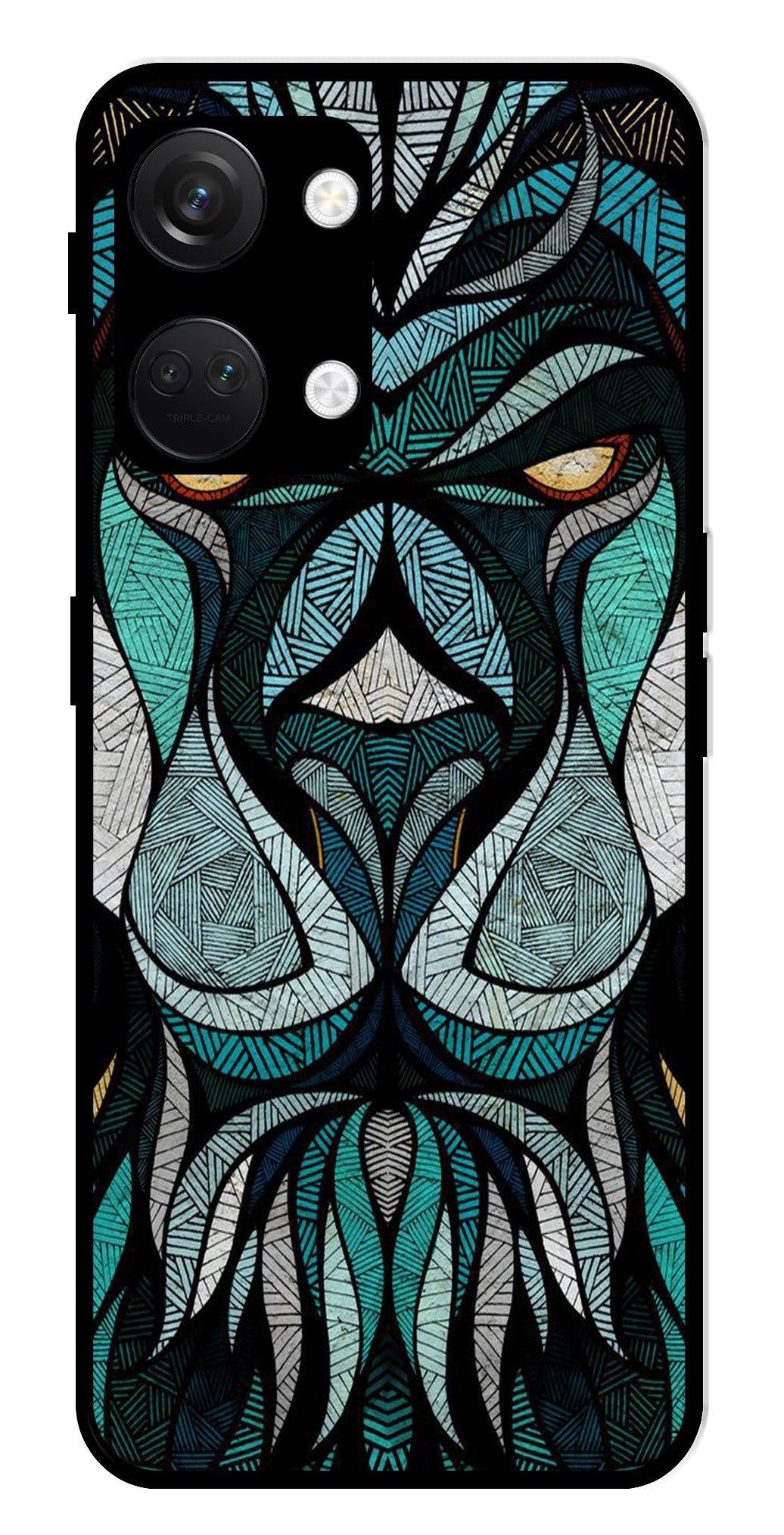 Lion Pattern Metal Mobile Case for OnePlus Nord 3 5G