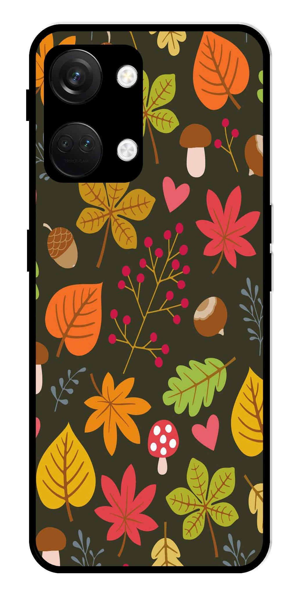 Leaves Design Metal Mobile Case for OnePlus Nord 3 5G