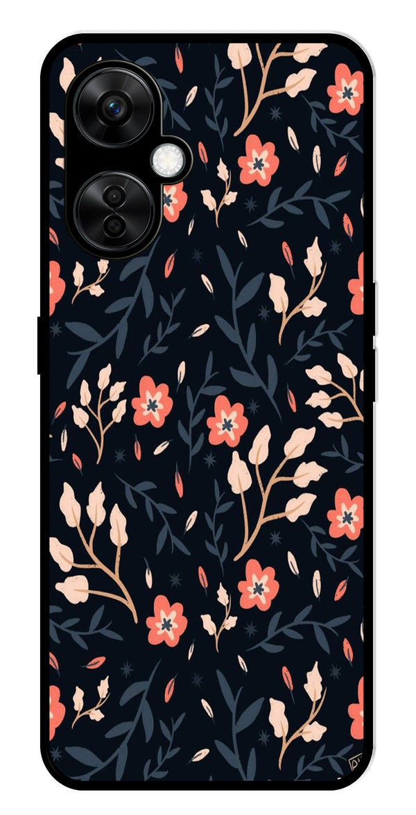 Floral Pattern Metal Mobile Case for OnePlus Nord CE 3 Lite 5G