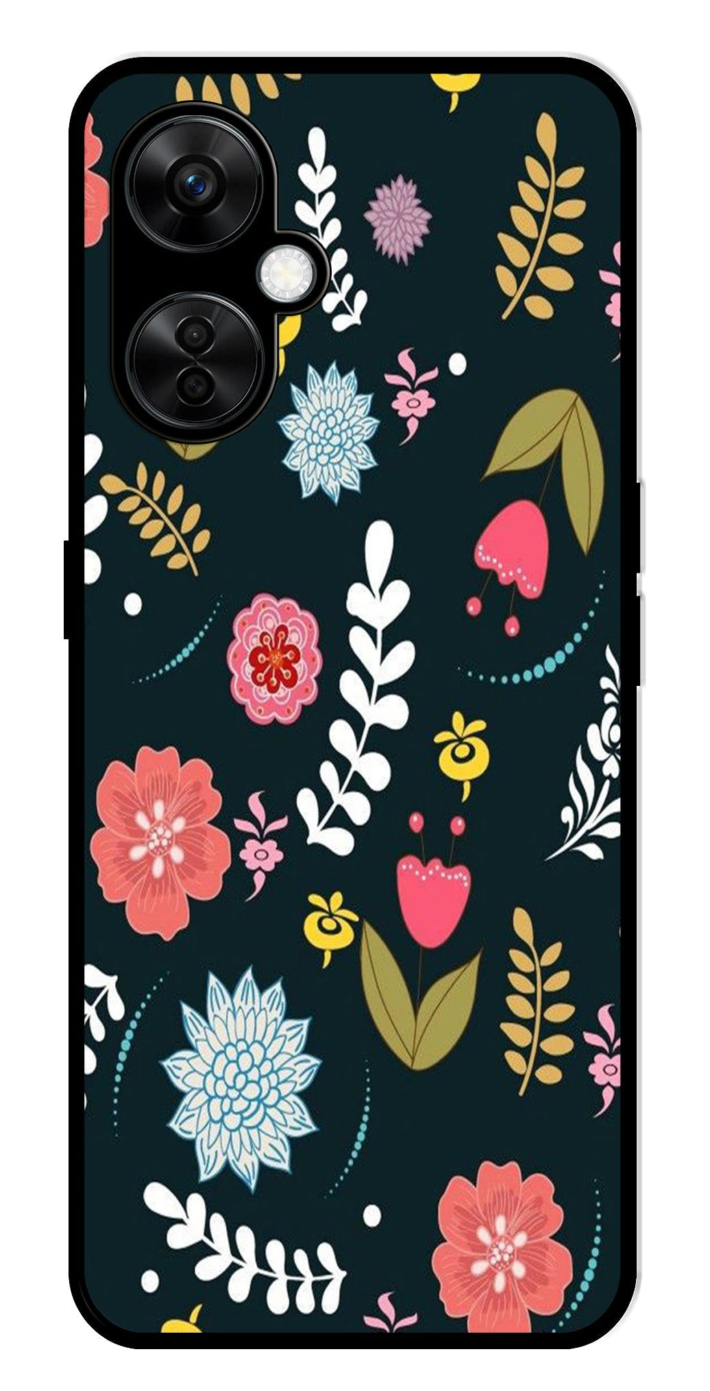 Floral Pattern2 Metal Mobile Case for OnePlus Nord CE 3 Lite 5G