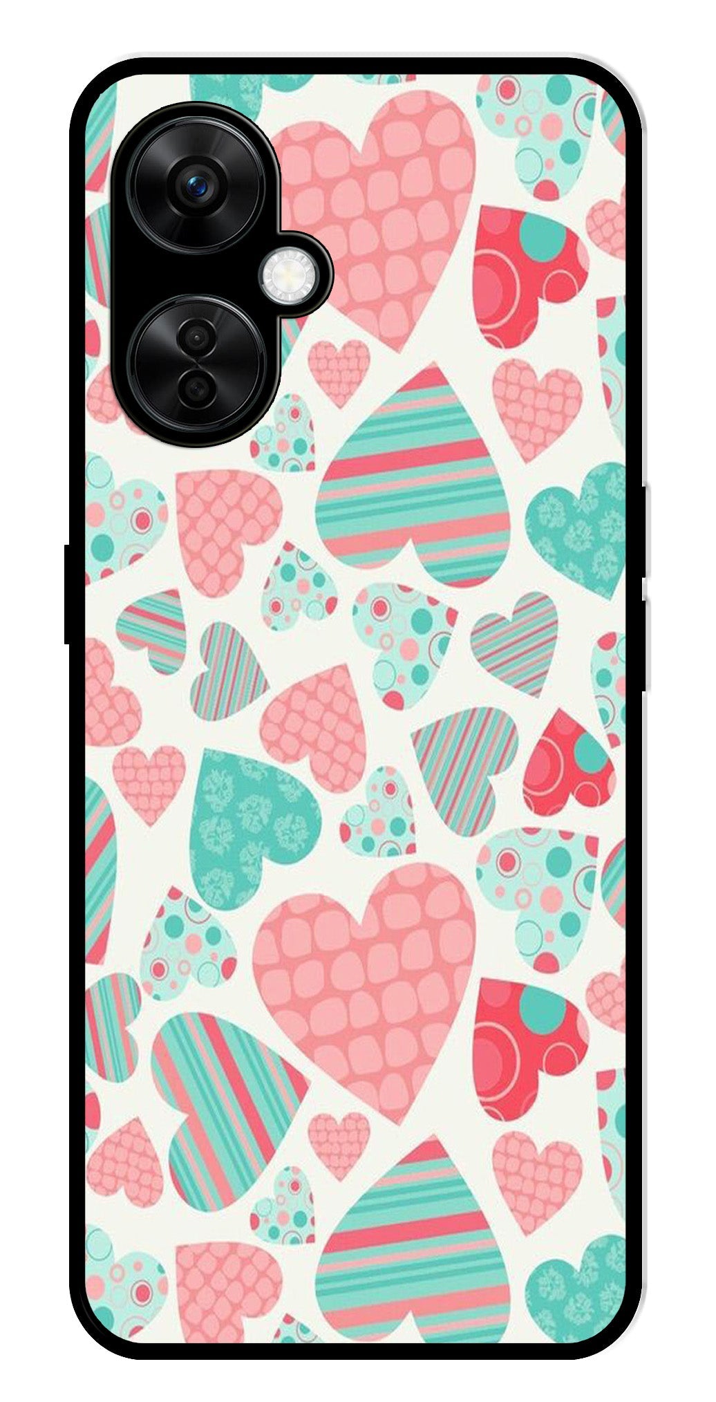 Hearts Pattern Metal Mobile Case for OnePlus Nord CE 3 Lite 5G