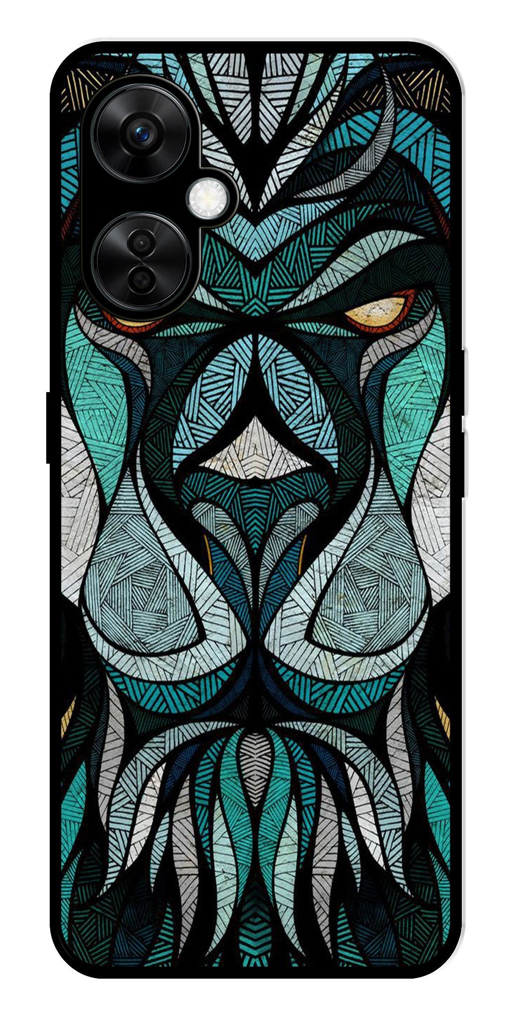 Lion Pattern Metal Mobile Case for OnePlus Nord CE 3 Lite 5G