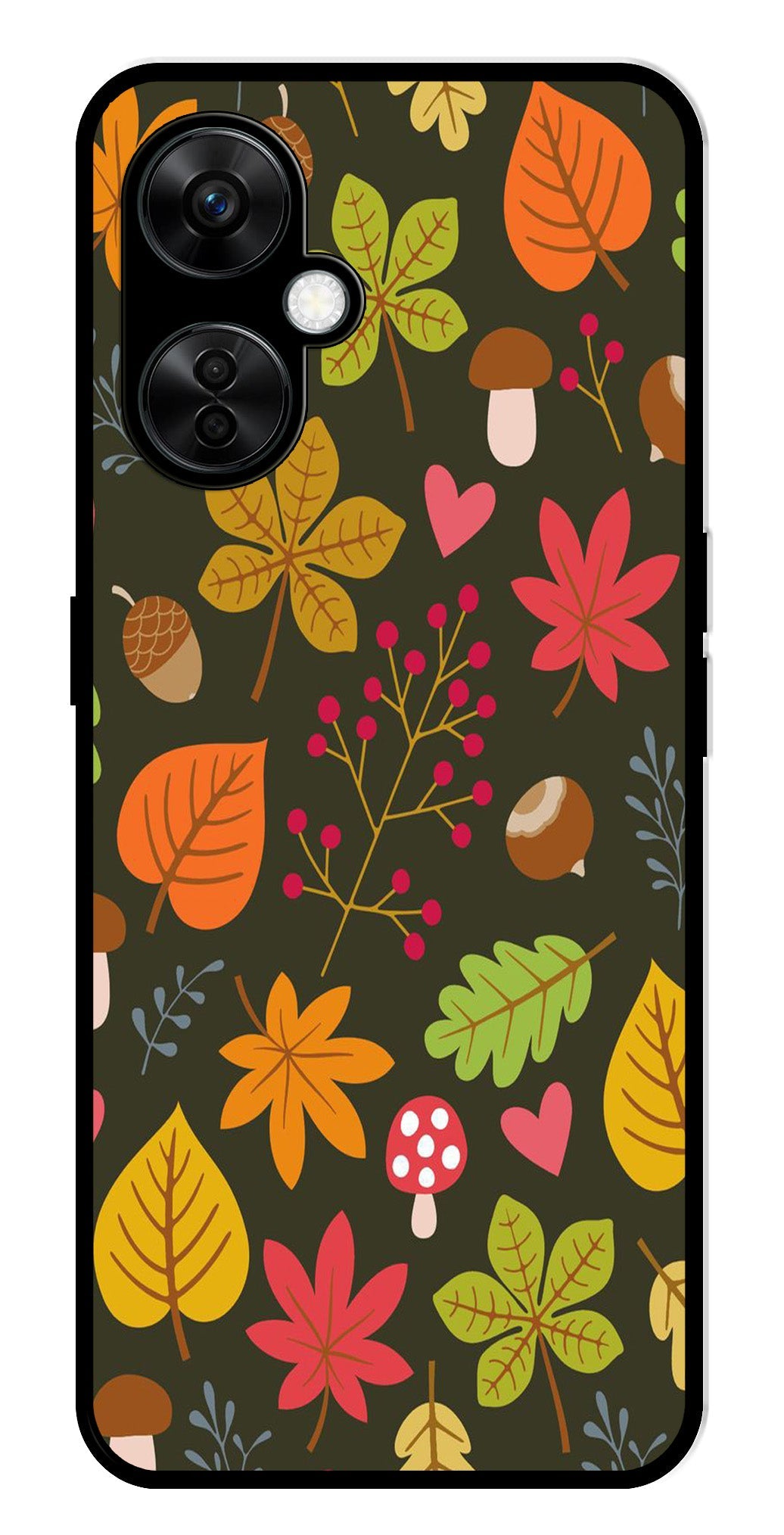 Leaves Design Metal Mobile Case for OnePlus Nord CE 3 Lite 5G