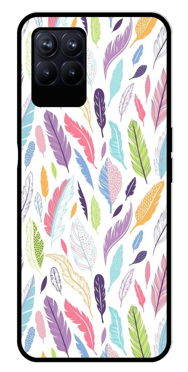 Colorful Feathers Metal Mobile Case for Realme Narzo 50 50   (Design No -06)