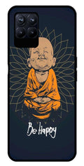 Be Happy Metal Mobile Case for Realme Narzo 50   (Design No -27)