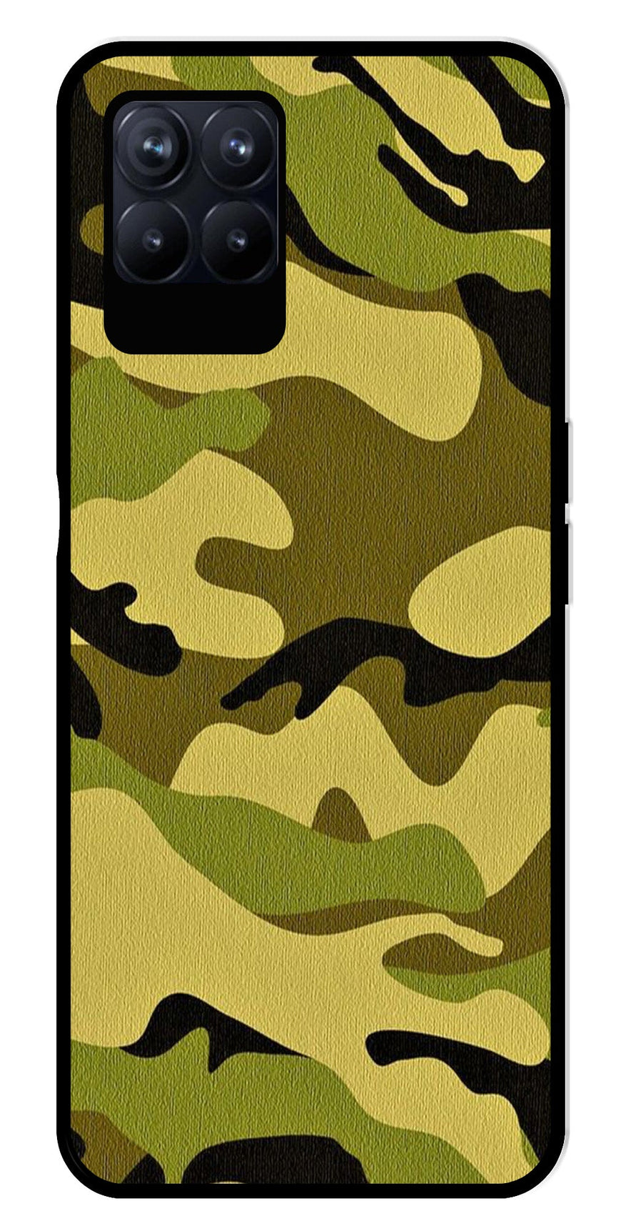 Army Pattern Metal Mobile Case for Realme Narzo 50 50   (Design No -35)