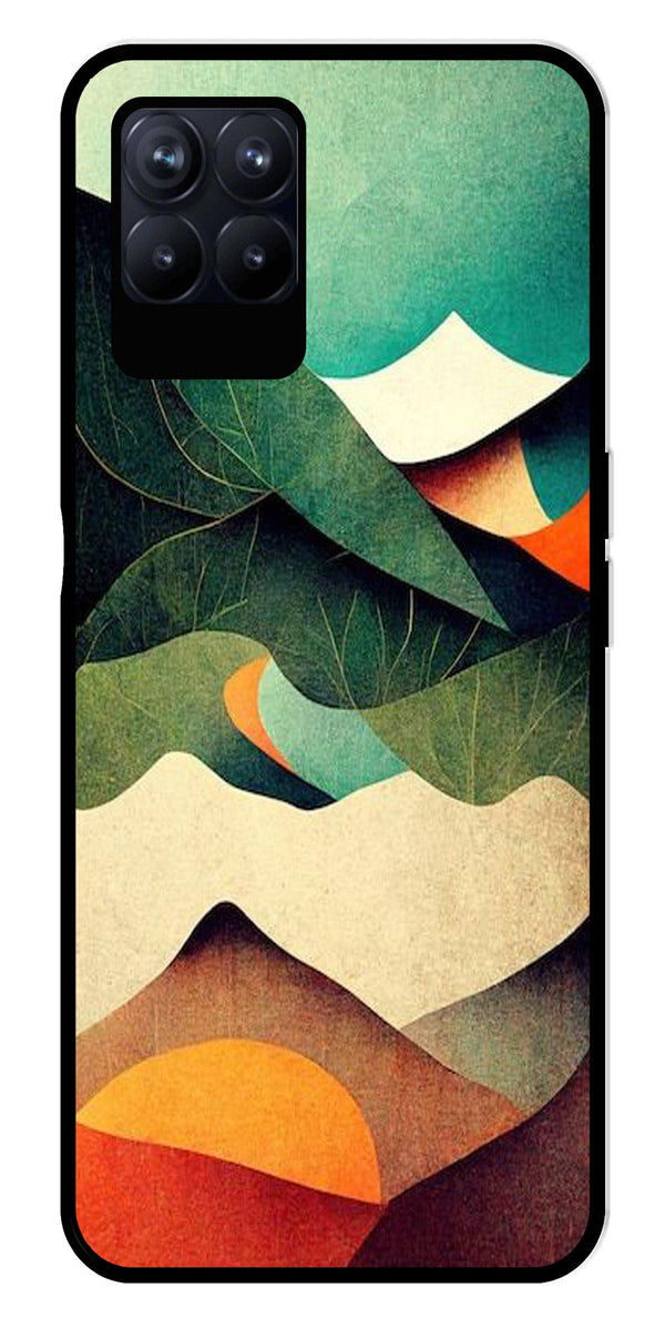 MultiColor Pattern Metal Mobile Case for Realme Narzo 50 50   (Design No -43)