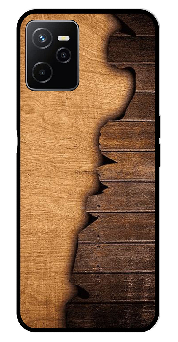 Wooden Design Metal Mobile Case for Realme Narzo 50A   (Design No -13)