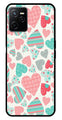 Hearts Pattern Metal Mobile Case for Realme Narzo 50A   (Design No -22)