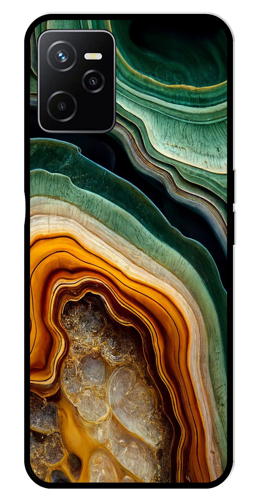 Marble Design Metal Mobile Case for Realme Narzo 50A   (Design No -28)