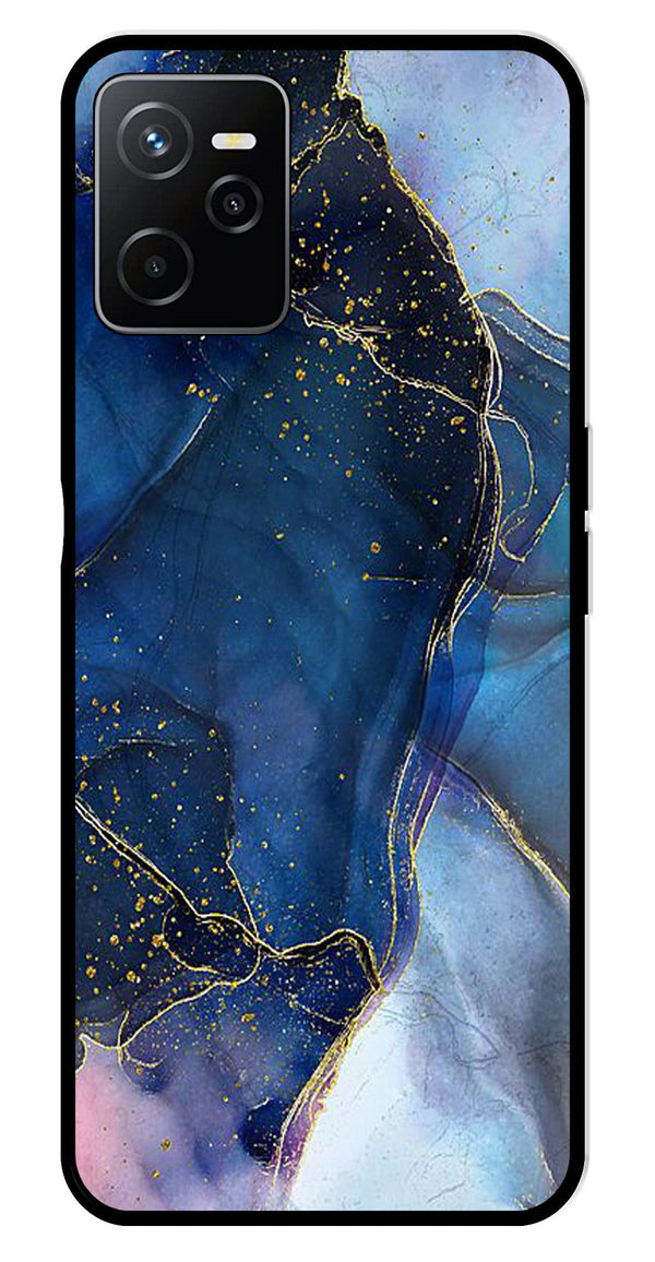 Blue Marble Metal Mobile Case for Realme Narzo 50A   (Design No -34)