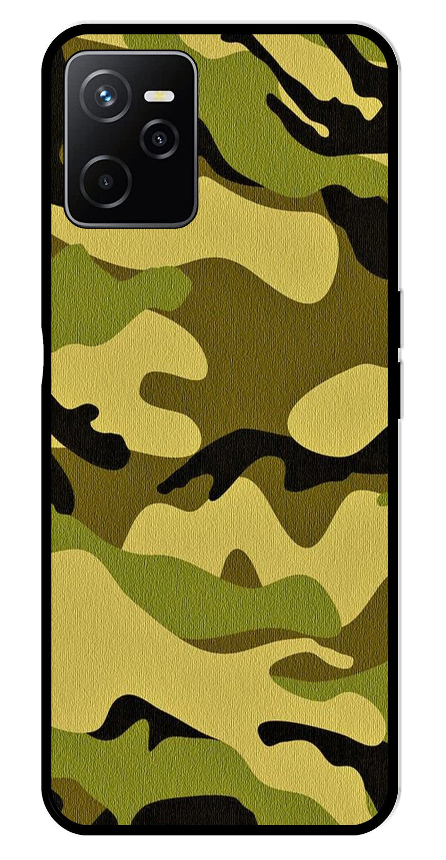 Army Pattern Metal Mobile Case for Realme Narzo 50A   (Design No -35)