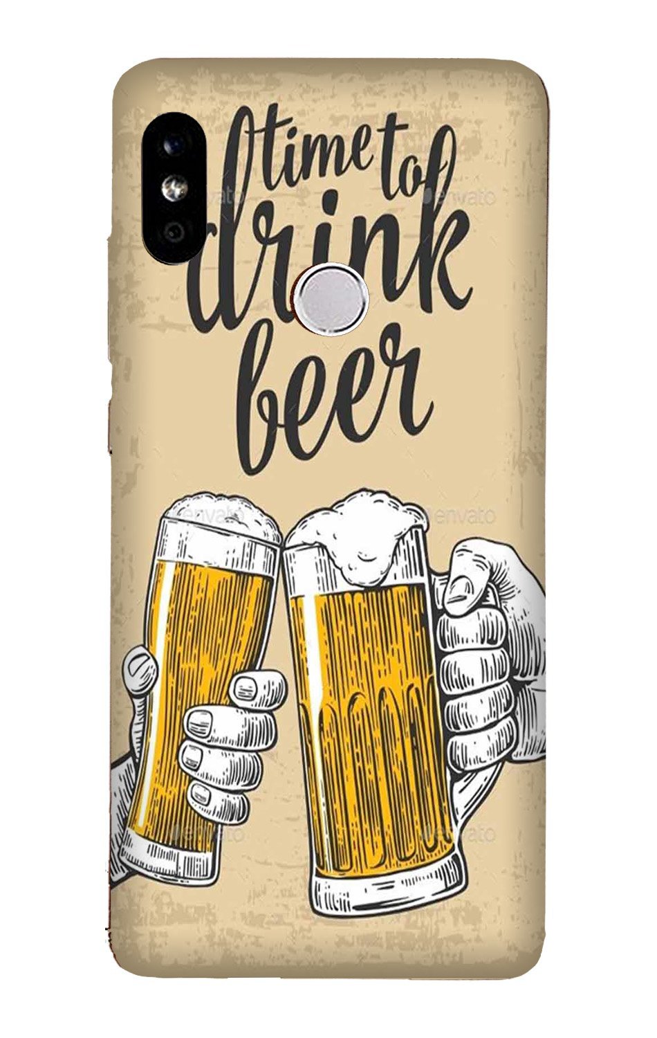 Drink Beer Mobile Back Case for Mi A2(Design - 328)