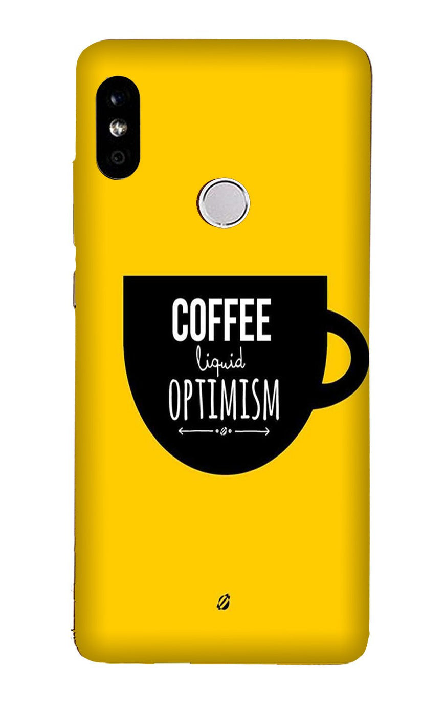 Coffee Optimism Mobile Back Case for Mi A2  (Design - 353)