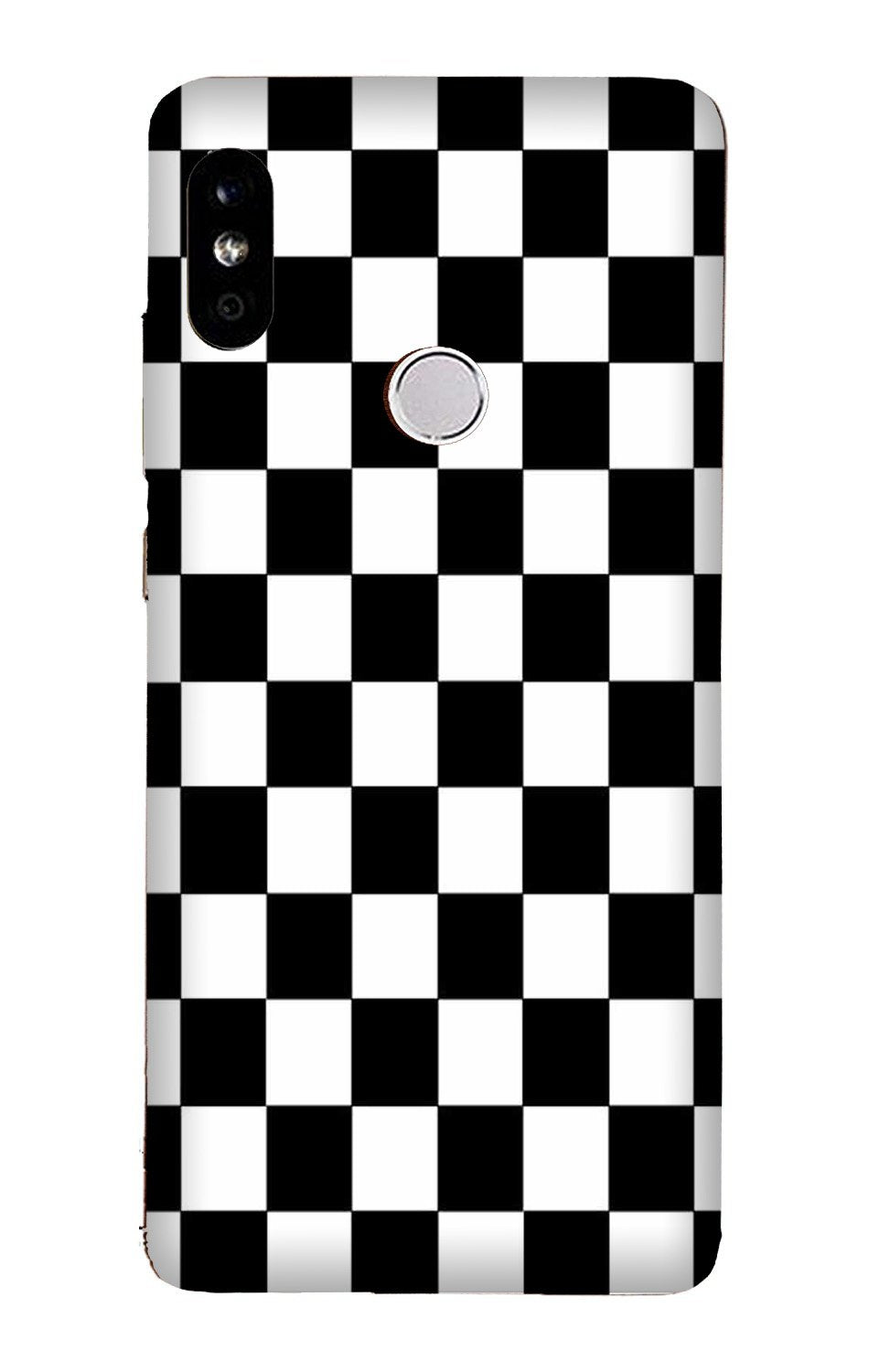 Black White Boxes Mobile Back Case for Redmi Note 6 Pro(Design - 372)