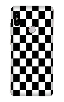 Black White Boxes Mobile Back Case for Mi A2  (Design - 372)